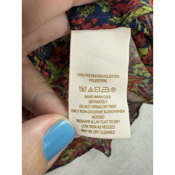 Free People Women's Floral Sheer Button Up Blouse Size XS - Picture 7 of 8